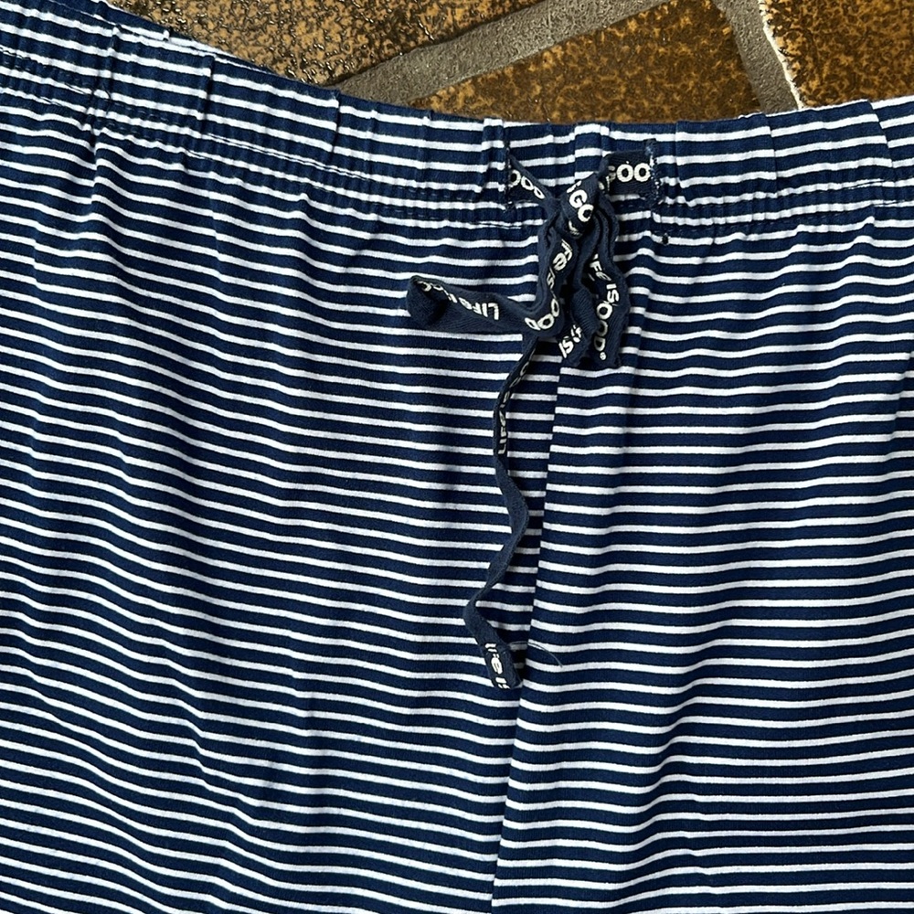 Life Is Good Sleep Navy & White Striped Drawstring Pajama Short - Picture 5 of 16